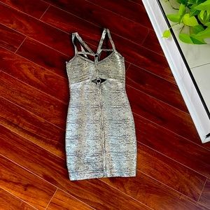 Bebe bodycon gold dress